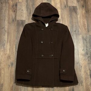 St John’s Bay Brown Pea Coat with Hood